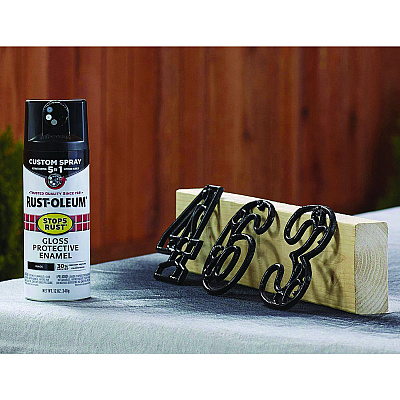 Rust-Oleum Stops Rust 5-in-1 Spray Paint, Gloss Black, 12 oz Aerosol Can (376884EA)