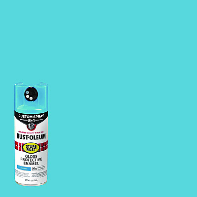 Rust-Oleum Stops Rust 5-in-1 Spray Paint, Gloss Maui Blue, 12 oz Aerosol Can (376907EA)