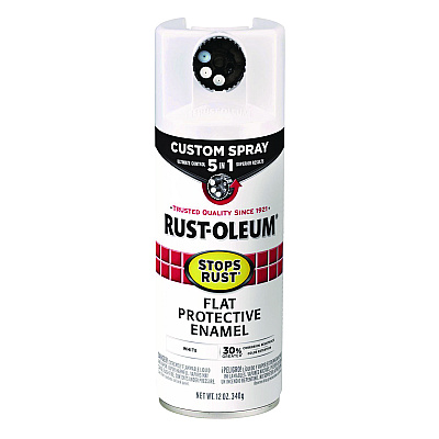 Rust-Oleum Stops Rust 5-in-1 Spray Paint, Flat White, 12 oz Aerosol Can, 6/Carton (376856)