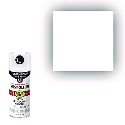 Rust-Oleum Stops Rust 5-in-1 Spray Paint, Satin White, 12 oz Aerosol Can, 6/Carton (376870)