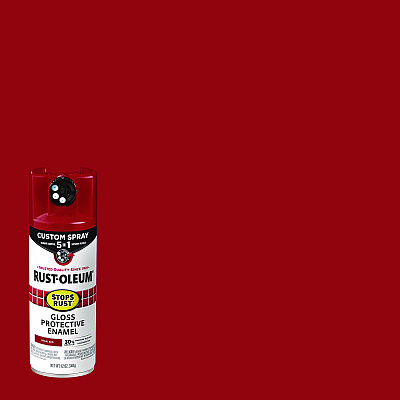 Rust-Oleum Stops Rust 5-in-1 Spray Paint, Gloss Regal Red, 12 oz Aerosol Can, 6/Carton (376895)