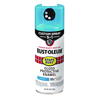 Rust-Oleum Stops Rust 5-in-1 Spray Paint, Gloss Maui Blue, 12 oz Aerosol Can, 6/Carton (376907)