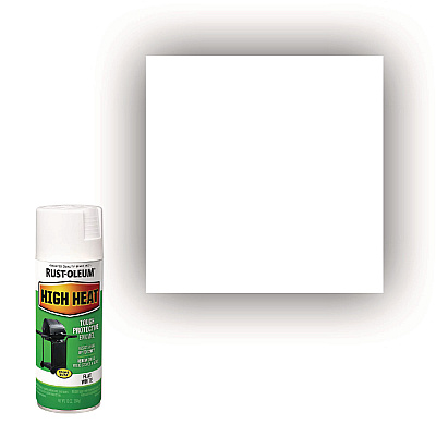 Rust-Oleum High Heat Enamel Spray Paint, Flat White, 12 oz Aerosol Can, 6/Carton (7751830)