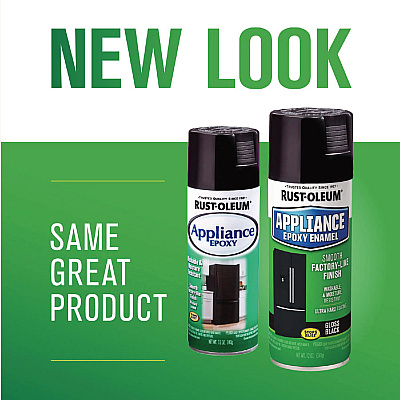 Rust-Oleum Specialty Appliance Epoxy Spray Paint, Gloss Black, 12 oz Aerosol Can, 6/Carton (7886830)