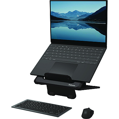 Fellowes Breyta Laptop Stand, 9.25" x 10.55" x 0.55" to 8", Black, Supports Up to 8.8 lbs (FEL100098500)