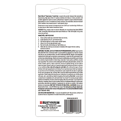 Rust-Oleum Specialty Gloss White Appliance Epoxy Touch, Gloss White, 0.6 oz Bottle (203000EA)