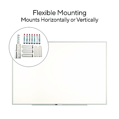 TRU RED Melamine Dry Erase Board, 72" x 48", White Surface, Gray/Natural Aluminum Frame (TR59352)