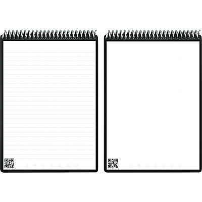 Rocketbook Flip Smart Notepad, Black Cover, Lined/Dot Grid Rule, 6 x 8.8, White, 18 Sheets (RKBFLPERCAFR)
