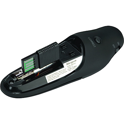 Targus Wireless USB Presenter with Laser Pointer, Class 2, 50 ft Range, Black (AMP16US)