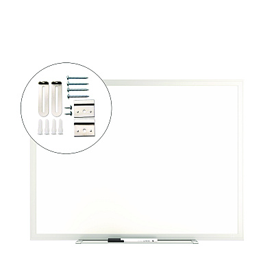 TRU RED Melamine Dry Erase Board, 24" x 18", White Surface, Gray/Natural Aluminum Frame (TR59356)