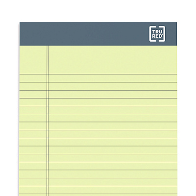 TRU RED Notepads, Narrow Rule, 50 Canary Yellow 5 x 8 Sheets, 6/Pack (TUDTR59899)