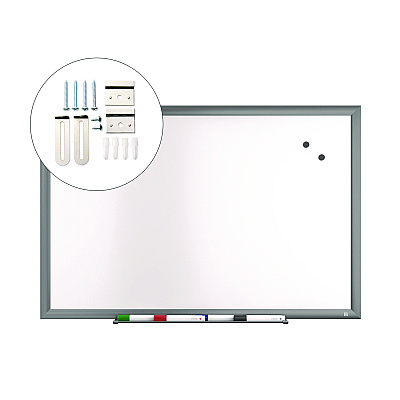 TRU RED Magnetic Porcelain Dry Erase Board, 36 x 24, White Surface, Gray/Silver Aluminum Frame (TUDTR61184)