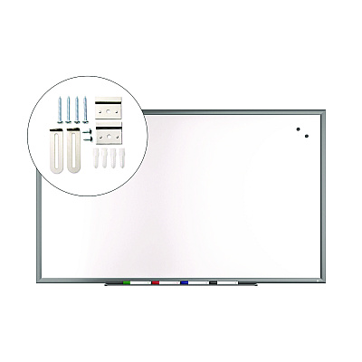 TRU RED Magnetic Porcelain Dry Erase Board, 60 x 36, White Surface, Gray/Silver Aluminum Frame (TUDTR61186)