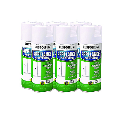 Rust-Oleum Specialty Appliance Epoxy Spray Paint, Gloss White, 12 oz Aerosol Can, 6/Carton (7881830)