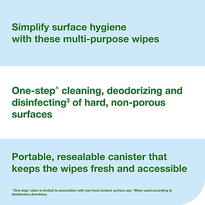 Everwipe by Tork Disinfectant Wipe Canisters, 1-Ply, 7 x 7, Lemon, White, 75 Sheets/Canister, 6/Carton (192820)