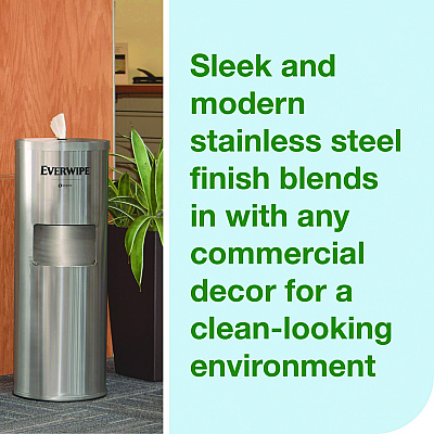 Tork Stainless Steel Wet Wipe Stand, 15 x 15 x 37.25, Stainless Steel (TRK192853)
