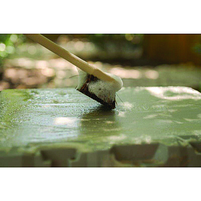 Boardwalk Utility Brush, Brown Palmyra Fiber Bristles, 5.5" Brush, 14.5" Tan Plastic Handle (BWK4120)
