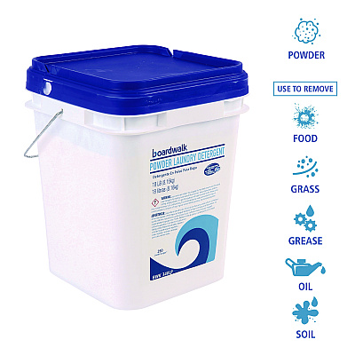Boardwalk Laundry Detergent Powder, Low Foam, Crisp Clean Scent, 18 lb Pail (BWK340LP)