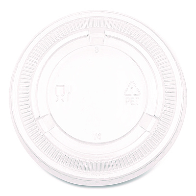 Boardwalk Souffle/Portion Cup Lids, Fits 3.25 oz to 5.5 oz Portion Cups, Clear, 2,500/Pack (BWKPRTLID4)