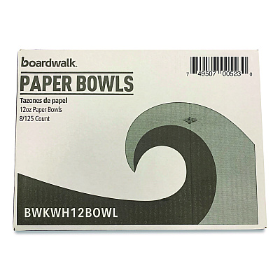 Boardwalk Paper Dinnerware, Bowl, 12 oz, White, 1,000/Carton (BWKWH12BOWL)