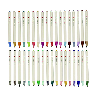 Zebra ClickArt Porous Point Pen, Retractable, Fine 0.6 mm, Assorted Ink, White Barrel, 36/Pack (ZEB69836)