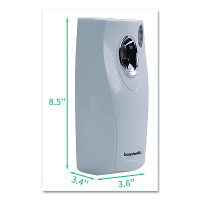 Boardwalk Metered Air Freshener Dispenser, 9.5" x 3.5" x 3.75", White, 12/Carton (BWK908CT)