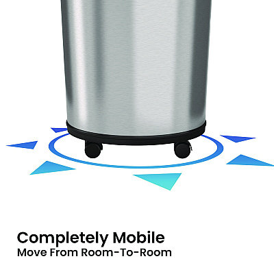 HLS Commercial Extra-Large Sensor Trash Can with Wheels, 18 gal, Plastic/Stainless Steel (HLMHLS18RC)