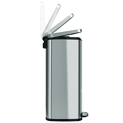 HLS Commercial Step Pedal Trash Can, 13 gal, Plastic/Stainless Steel, Silver (HLMHLSS13R)