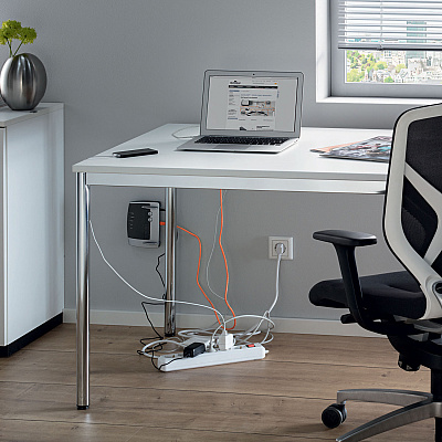 Durable CAVOLINE Cable Management Box, 16" w x 6.1" d x 5.5" h, Large, Charcoal (503037)