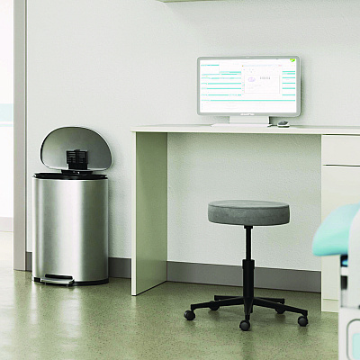 HLS Commercial Fire-Resistant Step Pedal Trash Can, 13 gal, Plastic/Stainless Steel, Silver (HLMHLSS13DFR)