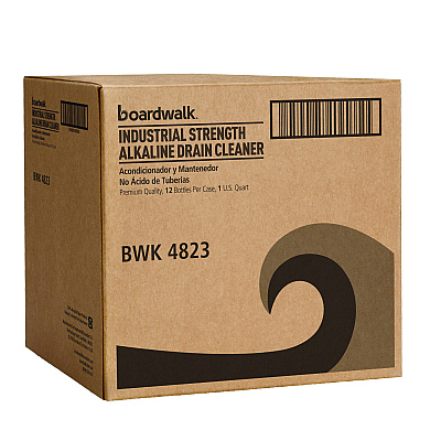 Boardwalk Industrial Strength Alkaline Drain Cleaner, 32 oz Bottle, 12/Carton (BWK4823)