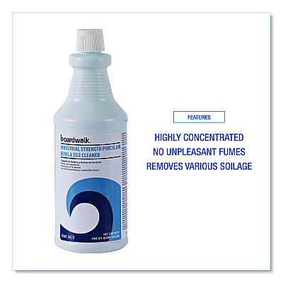 Boardwalk Industrial Strength Porcelain Bowl and Tile Cleaner, Floral Scent, 32 oz Bottle (BWK4820EA)