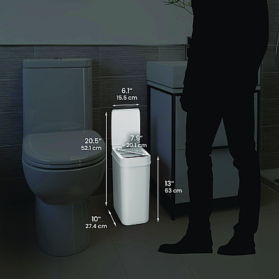 HLS Commercial Plastic Sensor Trash Can, 3 gal, Plastic, White (HLMHLSSP03WW)