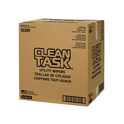 Sellars Absorbent Materials Absorbent Materials Absorbent Materials Clean Task Utility Wipers, 1-Ply, 9 x 10.25, White, 250 Sheets/Box, 24 Boxes/Carton (SLR18309)