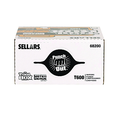 Sellars Absorbent Materials Absorbent Materials Absorbent Materials TOOLBOX WaterWeave T600 Wipers, 1-Ply, 8.27 x, 16.5, White, 126 Sheets/Box, 10 Boxes/Carton (SLR68200)