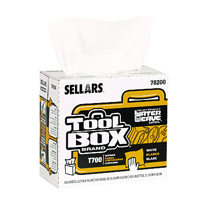 Sellars Absorbent Materials Absorbent Materials Absorbent Materials TOOLBOX WaterWeave T700 Wipers, 1-Ply, 8.27 x 16.5, White, 100 Sheets/Box, 8 Boxes/Carton (SLR78200)