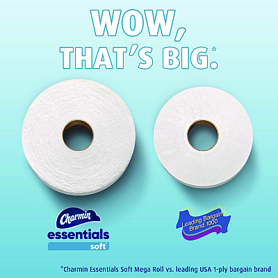Charmin Essentials Soft Bathroom Tissue, Septic Safe, 2-Ply, White, 330 Sheets/Roll, 12 Rolls/Carton (PGC03154)