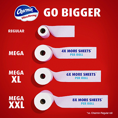 Charmin Ultra Strong Bathroom Tissue, Septic Safe, 2-Ply, White, 330 Sheets/Roll, 6 Rolls/Pack, 3 Packs/Carton (PGC13449)