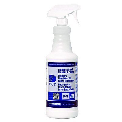 DCT Stainless Steel Cleaner and Polish RLQ, 32 oz Spray Bottle, 4/Carton (PGC00007)