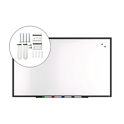 TRU RED Magnetic Steel Dry Erase Board, 36" x 60", White Surface, Black Aluminum Frame (TR61182)