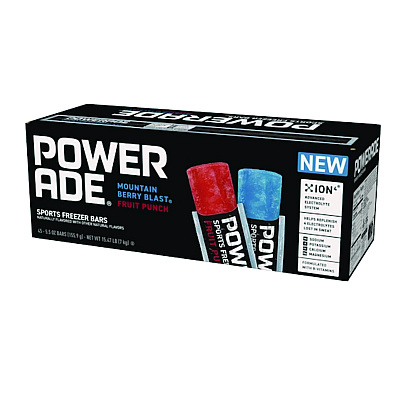 Powerade Sport Electrolytes Freezer Bars, Berry Blast, Fruit Punch, 5.5 oz, Bar, 45/Carton (GRR30700436)