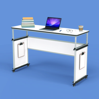 Luxor Modular Teacher's Desk, 60.25 x 21 x 32 to 38, White (LXODTTB002)