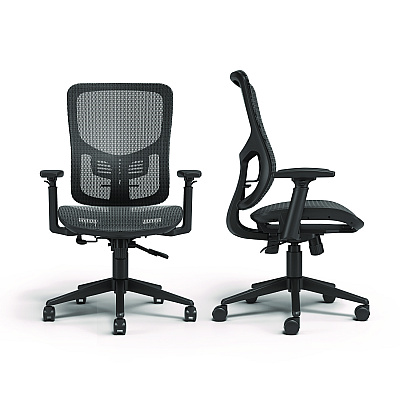 Alera Hollins Ergonomic Mesh Swivel Task Chair, Supports Up to 275 lb, 18.57 to 22.54 Seat Height, Black Seat/Back, Black Base (ALEHL42BME18)
