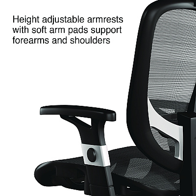 Alera Minerva Ergonomic Mesh Swivel Task Chair, Supports Up to 275 lb, 17.24 to 20.98 Seat Height, Gray Seat, Gray Back, Black Base (ALEMV41BME48)