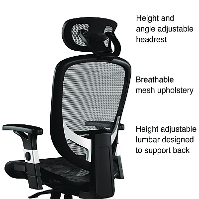Alera Minerva Ergonomic Mesh Swivel Task Chair, Supports Up to 275 lb, 17.24 to 20.98 Seat Height, Gray Seat, Gray Back, Black Base (ALEMV41BME48)