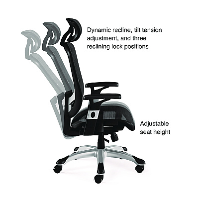 Alera Minerva Ergonomic Mesh Swivel Task Chair, Supports Up to 275 lb, 17.24 to 20.98 Seat Height, Gray Seat, Gray Back, Black Base (ALEMV41BME48)
