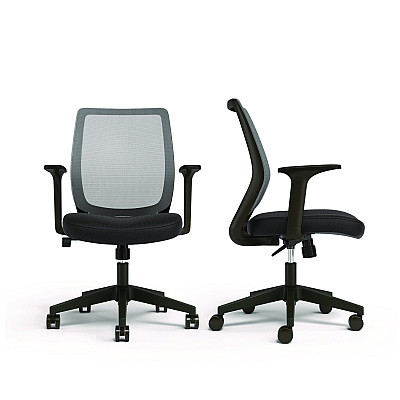 Alera Wessex Ergonomic Fabric Mesh Swivel Task Chair, Supports Up to 275 lbs, 17.09 to 20.83 Seat Height, Black Seat/Back/Base (ALEWX42BME17)
