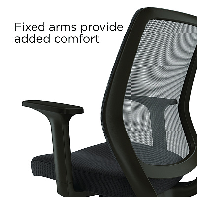 Alera Wessex Ergonomic Fabric Mesh Swivel Task Chair, Supports Up to 275 lbs, 17.09 to 20.83 Seat Height, Black Seat/Back/Base (ALEWX42BME17)