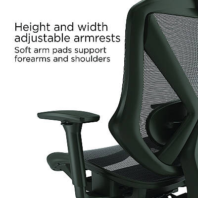 Alera Taunton Ergonomic Mesh Swivel Task Chair, Supports Up to 275 lb, 17.44 to 20.98 Seat Height, Black Seat/Back, Black Base (ALETN41BME18)