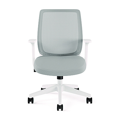 Alera Wessex Ergonomic Fabric Mesh Swivel Task Chair, Supports Up to 275 lb, 17.09 to 20.83 Seat Height, Gray Seat/Back, White Base (ALEWX42BME47)